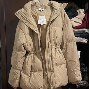 Women's Tan Puffer Jacket